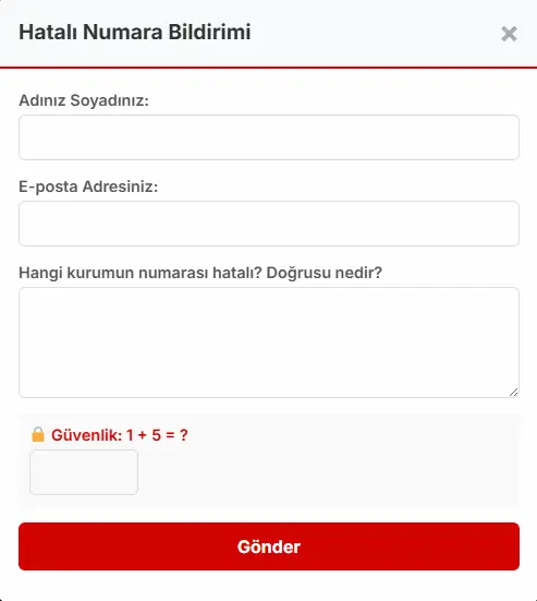 Ceza İnfaz Kurumu Hatalı Numara Bildirimi
