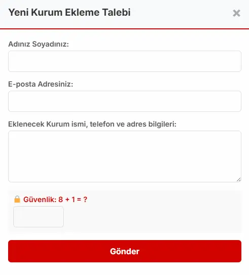 Ceza İnfaz Kurumu Yeni Kurum Ekleme Talebi
