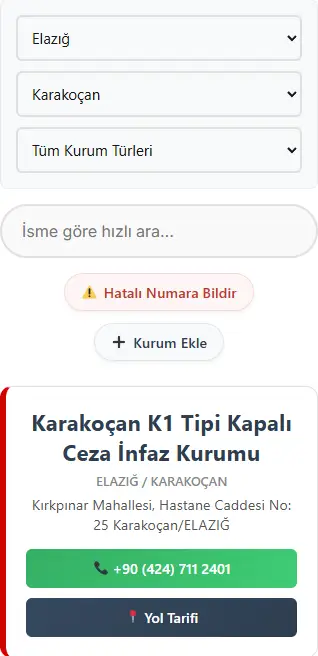 Cezaevi İletişim Telefon Numarası Mobil Sorgulama
