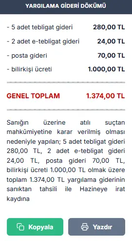 Yargılama Gideri Hesaplama Aracı Hizmetinizde! Yargılama Gideri Hesaplama Aracı Hizmetinizde!